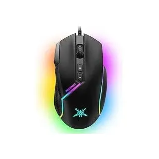 TECKNET Kabelgebundene Gaming Maus, 12800 DPI Einstellbar Mouse mit Optischem Sensor, 13 RGB-Lichter, 8 Programmierbare Tasten, Mäuse Mit Feuertaste, Gaming Mouse Für PC/Laptop, Nur Für Rechtshänder