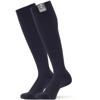 360 Relief Kompressionsstrümpfe Damen und Herren - Stützstrümpfe | 2 Paare Kompressionssocken für Sport, Laufen, Flug, Reise, Joggen, Radsport - Reisestrümpfe S/M Schwarz