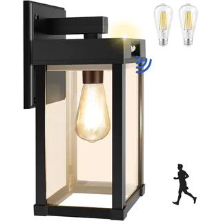 COLBOR Solarlampen für Außen, Moderne Solar Wandleuchte mit Bewegungsmelder & Glühbirnen 2200mAh 3 Modi IP65 Wasserdicht für Garage Garten Hof Terrasse, Solarlampe-Außen-Bewegungsmelder-Licht-Solar