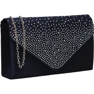 SWANKYSWANS Damen Clutch Abby mit Strasssteinen, Umschlag-Stil, Blau (Marineblau), Einheitsgröße
