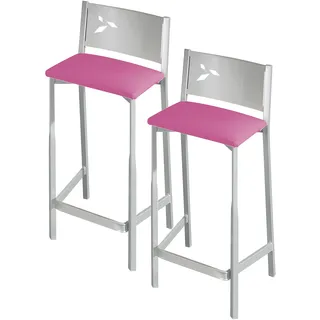 ASTIMESA TAACBL Zwei Hocker für Küche, Sitz, 60 cm, Kunstleder, Rosa