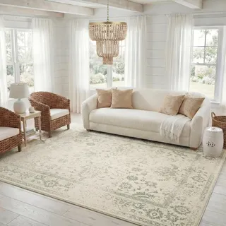 Safavieh Teppich 235 x 305 cm - Adirondack Collection - Groß - Transitional Design, Elfenbein & Salbei, Pflegeleichte Synthetikmischung, Ideal für Wohnzimmer, Schlafzimmer, Büro