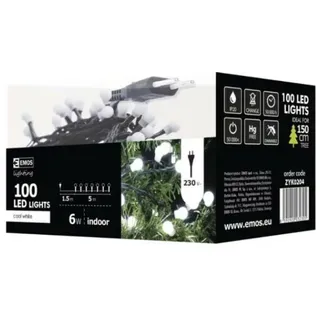 CHRISTBAUMBELEUCHTUNG 100 LED CW 5M IP20 CHERRY GRÜNES KABEL