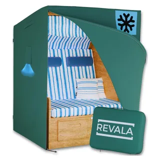 REVALA® Strandkorb Schutzhülle Winterfest | Abdeckung Strandkorb 2 sitzer | Strandkorbhülle 120 x 80 x 160 | UV-beständige Hülle Strandkorb wasserdicht aus 600D Oxford | Inklusive Aufbewahrungstasche