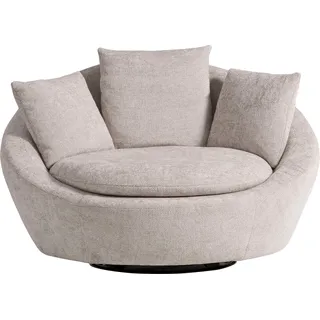 TRENDMANUFAKTUR Drehsessel »Maui, inklusive 2 Rückenkissen und 1 Zierkissen, moderne Optik« Sessel mit Drehfunktion, frei im Raum Stellbar, XXL Sessel, silberfarben