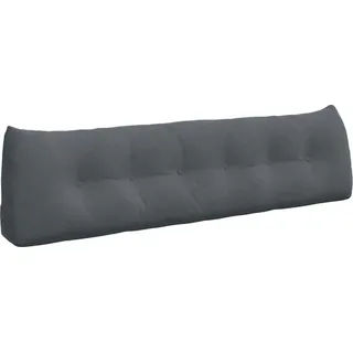 vidaXL Rücken Kissen Dunkelgrau 180 x 24 x 50 cm Samt - Grau