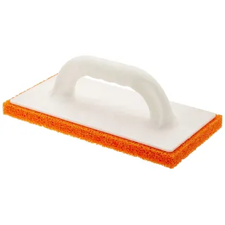 Connex Reibebrett 14 x 28 cm Schwamm - weiß/orange - mit Schwammgummi-Auflage - 20mm stark - zum Egalisieren & Glätten von Feinputz/Schwammbrett/Filzbrett/Fliesenwaschbrett