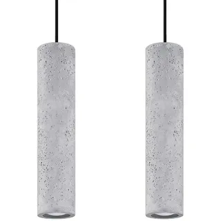 Sollux LIGHTING Luvo 2 Spotlight Pendelleuchte De Decke | Minimalistisches Design E Industrial | Austauschbare GU10 Birne, 2 x 40 W | Made De Concrete - Grau