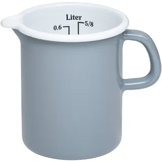 Riess, 0337-065, Küchenmaß Ø 9cm, PURE GREY, Emaille, Vol. (rec.): 0,5 Liter, Made in Österreich, LBH: 14,6x10,4x12,1cm, 0,318kg, Deckel, Induktionskocher kompatibel, Gasherd geeignet, Ofenfest