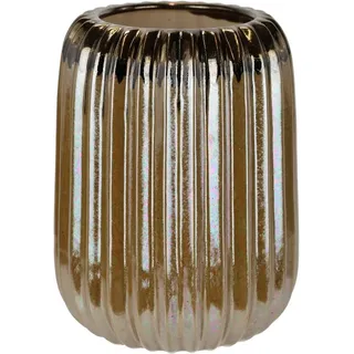 I.GE.A. Dekovase »Tischvase aus Keramik, Blumenvasen, Höhe ca. 18 cm« dekorative kleine Vasen für Blumen, Keramikvase, braun