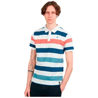 Fundango 1psae15 Incognito Stripe Kurzarm-poloshirt - Coral - 2XL