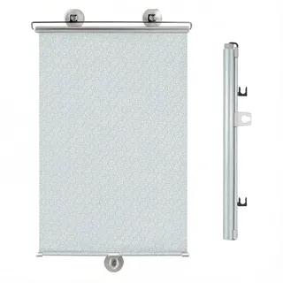 Generisch Verdunkelungsrollo Ohne Bohren 68x120 80x200cm Thermo Dachfenster Rollo Sonnenschutzrollos mit Saugnäpfen für Auto, Thermo Rollo Verstellbare Jalousien Verdunkelungsvorhang(Silber,60x180cm)