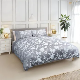 Emma Barclay Bettwäsche für Super-King-Size-Bett, Motiv: Schmetterling, 100% Polyester, silberfarben