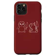 Hülle für iPhone 11 Pro Pinguin und Capybara und Messer