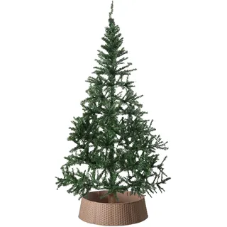 Gardenised Großer Rattan-Baumrock mit Kragen, Braun/Grün