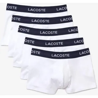 Lacoste Herren 5H5203 Unterwäsche, Blanc, M Pack of 5