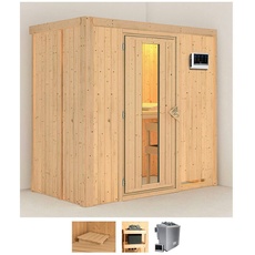 Bild Sauna »Vada«, (Set), 9 KW-Bio-Ofen mit externer Steuerung beige