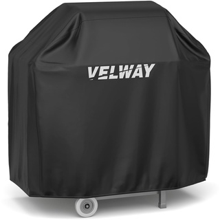 Velway Grill Abdeckhaube Gasgrill Grillabdeckung Regendicht BBQ Abdeckung Cover Schutzhülle Haube Staubdicht Grill Abdeckplane Grillschutz (117x66x117cm) —Schwarz