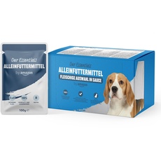 by Amazon Alleinfuttermittel für ausgewachsene Hunde- Fleischauswahl in Sauce, 1.2 kg (12 Packungen mit 100g) (Früher Marke Lifelong)