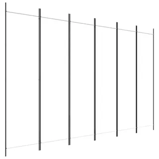 vidaXL Paravent 6-teilig Weiss 300/200 Cm Stoff , Weiß , Textil , 300x200x0.1 cm , Wohnzimmer, Raumteiler, Paravents