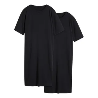 bonprix Shirtkleid »Oversize-T-Shirtkleid aus reiner Baumwolle (2er Pack)« Packung, 2, 2 Stk. tlg. Oversize-T-Shirtkleid aus reiner Baumwolle (2er Pack), schwarz