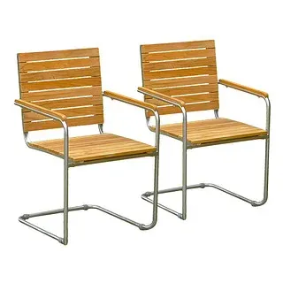 Garden Pleasure DENVER Gartenstuhl 2 St.  braun  mit Armlehne