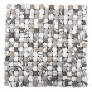 Theko Filzteppich Felty 34x34 cm , Naturfarben , Textil , Abstrakt , Quadratisch , 34x34 cm , für Fußbodenheizung geeignet , Teppiche und Böden, Teppiche, Schafwollteppiche
