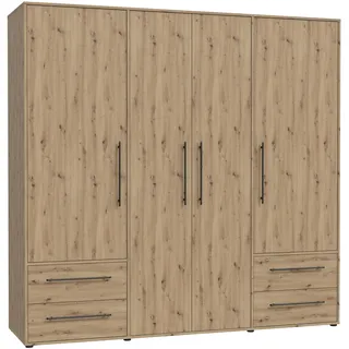 Die Möbelfundgrube Drehtürenschrank Mokkaris 206 x 200,1 x 59 cm Beige