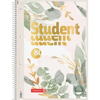 Brunnen Collegeblock Premium Student „Bloom“ | A4, Lineatur 27, 80 Blatt
