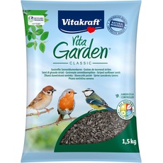 VITAKRAFT - Vita Garden – Komplettfutter für Vögel im Freien – Sonnenblumenkerne gestreift – Format 1,5 kg