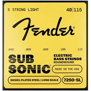 Fender 5-String Super Bass 7250-5L Nickel-Plated Steel Long Scale Bass Strings