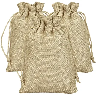 GreatRise 10 Stück 20x30cm Jutesäckchen mit Kordelzug Geschenksäckchen Groß | Natur Jute Geschenksäckchen, wiederverwendbar, ideal für Adventskalender, Schmuck, DIY, Gastgeschenke, Hochzeit, Weihnachten
