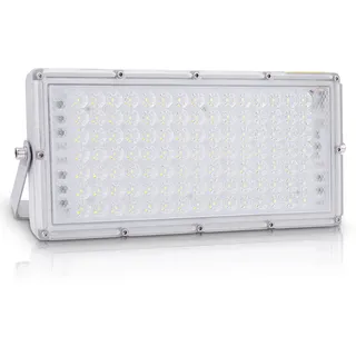 Bellanny LED Strahler Außen 100W 10000LM Fluter Flutlichter, 6500K Kaltweiß Scheinwerfer, IP65 Wasserdicht Außenstrahler, 180° Verstellbarer Halter Wandleuchte für Garten Garage Hof Veranda Sportplatz