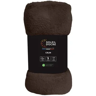 Soleil d'ocre, Flanelldecke, 220 x 240 cm, Calin, Braun