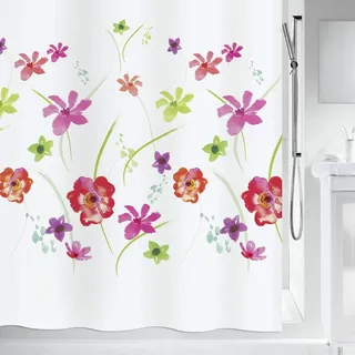 Spirella Duschvorhang Flower Meadow 180 x 200 cm rot
