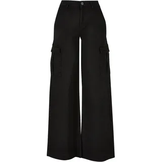 URBAN CLASSICS High Waist Wide Leg Twill Cargo Pants (TB6040)