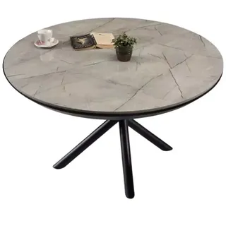JV moebel Küchentisch Ø 130 cm grau
