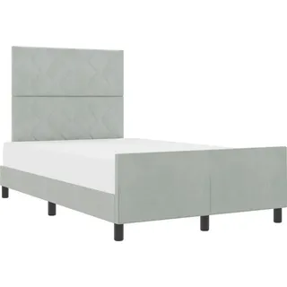 vidaXL Boxspringbett mit Kopfteil Hellgrau 120 x 190 cm Samt - Hellgrau
