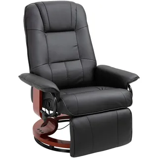 Homcom Relaxsessel Kunstleder 87 x 100 x 78 cm Schwarz mit Liegefunktion