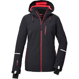Skijacke KILLTEC "KSW 81 WMN SKI JCKT", Damen, Gr. 48, schwarz, Obermaterial: 100% Polyester.Futter: 100% Polyester.Füllung: 100% Polyester, Jacken Skijacke, Wasserdichte, atmungsaktive Winterjacke mit abnehmbarer Kapuze