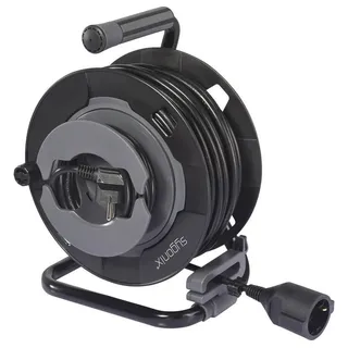 Sygonix SY-6618486 Kabeltrommel 30 m Schwarz Schutzkontakt-Stecker