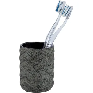 Wenko Zahnputzbecher Mantua Keramik 10 x 7.5 x 10 cm Schwarz