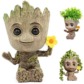 HBSFBH Baby Groot Blumentopf, Innovative Action-Figur aus Filmklassiker I AM Groot Für Home Decorations & aquariumpflanzen deko, Kreativer Geschenke für Erwachseneund Kinder