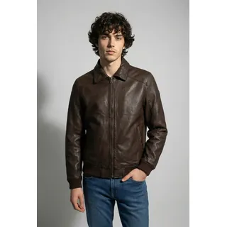 Mauritius Lederjacke "MMCrovig" mit Umlegekragen, braun
