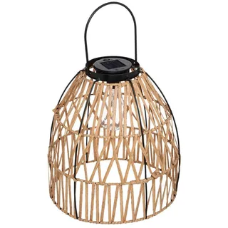 Atmosphera Createur d ́interieur Solar-Laterne Esha H. 32,5 cm , Beige , Metall , LED integrated , 30x32.5x30 cm , Dekoration, Laternen & Windlichter, Laternen