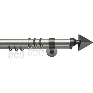 Liedeco Gardinenstange "Lan Spear" Ø 20 mm 2 läufig-läufig Fixmaß 2-läufig im Fixmaß Ø 20 mm, silberfarben, anthrazit