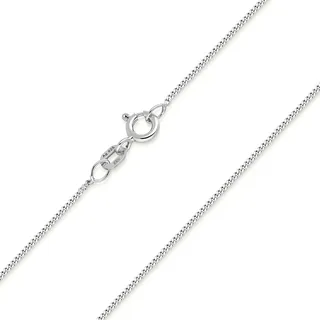 MATERIA Schmuck feine 925 Silber Panzerkette 1mm - Damen Halskette silber in 40-120 cm verfügbar #K32, Länge Halskette:45 cm