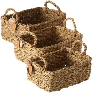 Boltze Aufbewahrungskorb Sophy 3-teilig 27 x 36 x 22 cm beige