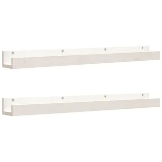 SYFAXTM Wandregale 2 Stk. Weiß 110x12x9 cm Massivholz Kiefer - Weiß