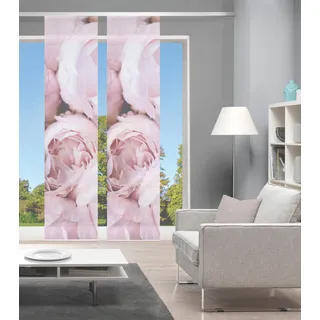 VISION S Schiebegardine »ROSANA 2er SET« Paneelwagen 2 Stk. tlg. Bambus-Optik, Digital bedruckt, rosa